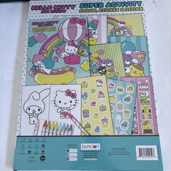 Hello Kitty Super Activity Color Sticker & Design Set NEW - Picture 2 of 3